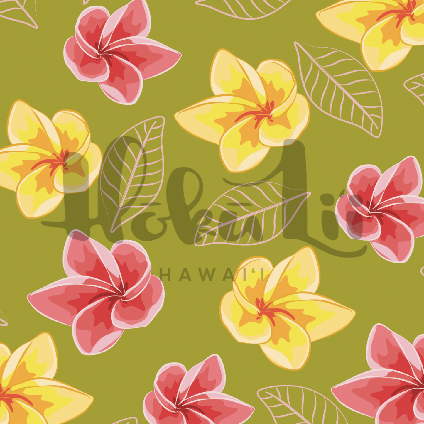Pink & Yellow Plumerias (3 color ways) | Exclusive Seamless Pattern | One-of-a-Kind Surface Pattern