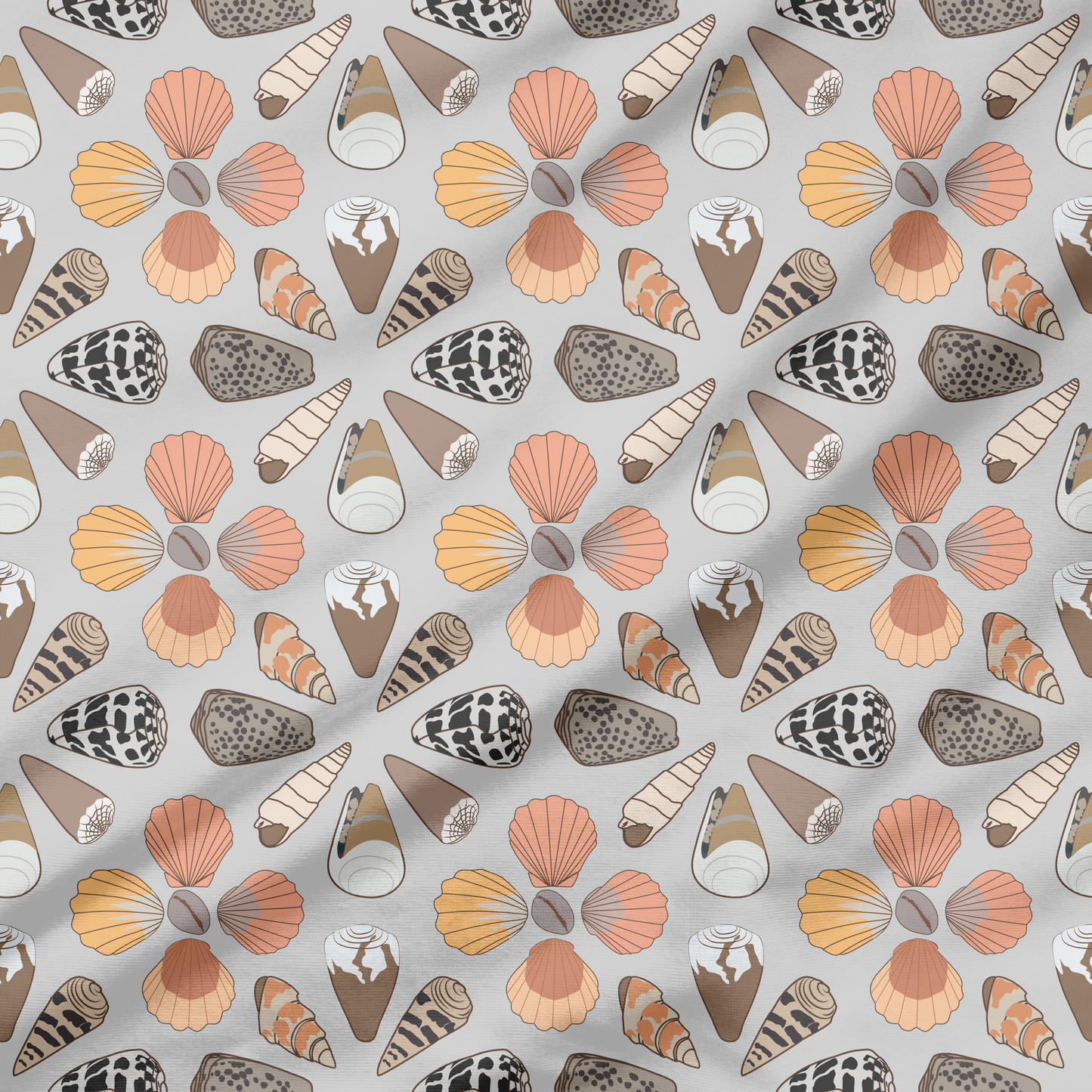 Sunrise and Cone Shells (3 Colorways) | Exclusive Seamless Pattern | One-of-a-Kind Surface Pattern