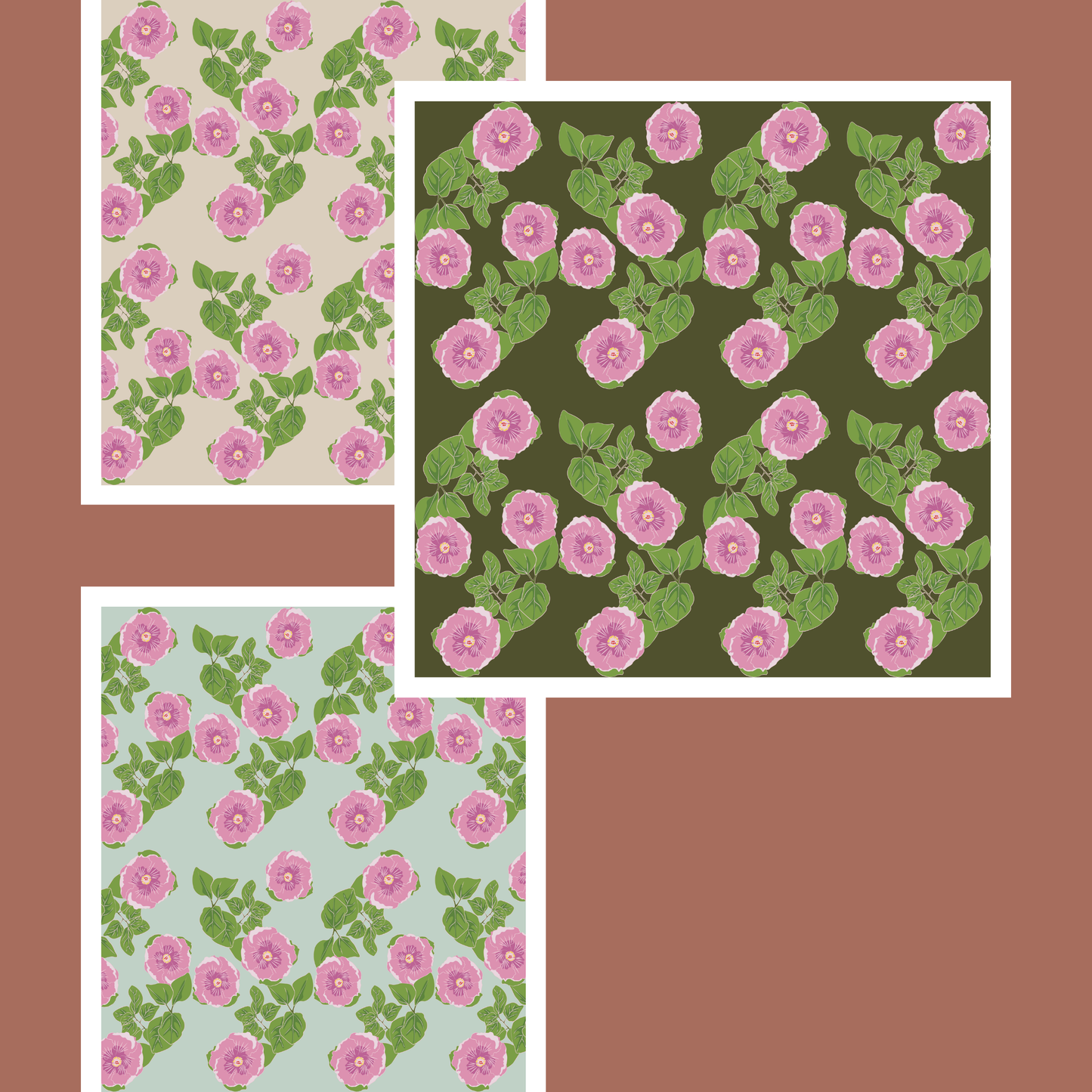 Pink and Magenta Hibiscus | Exclusive Seamless Pattern | One-of-a-Kind Surface Pattern for Creative Use