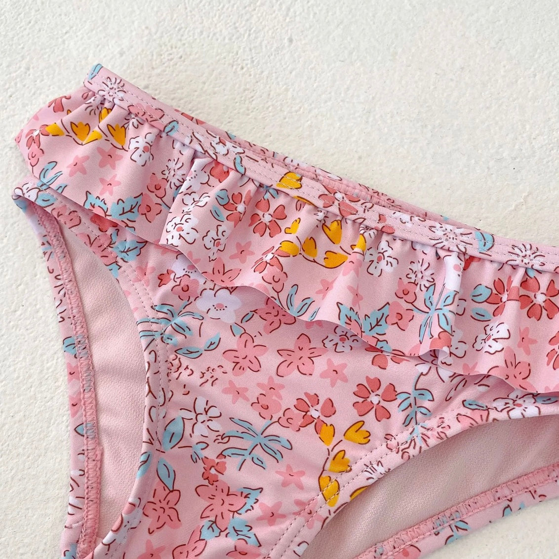 2 Piece Swimsuit: Pink Floral