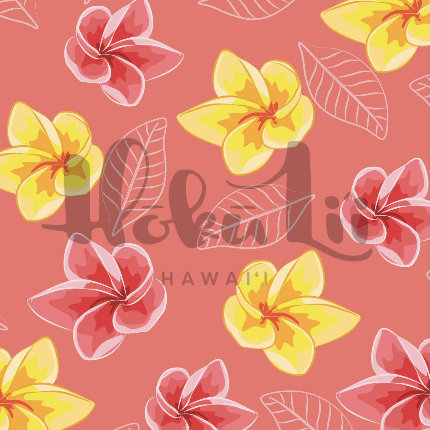 Pink & Yellow Plumerias (3 color ways) | Exclusive Seamless Pattern | One-of-a-Kind Surface Pattern