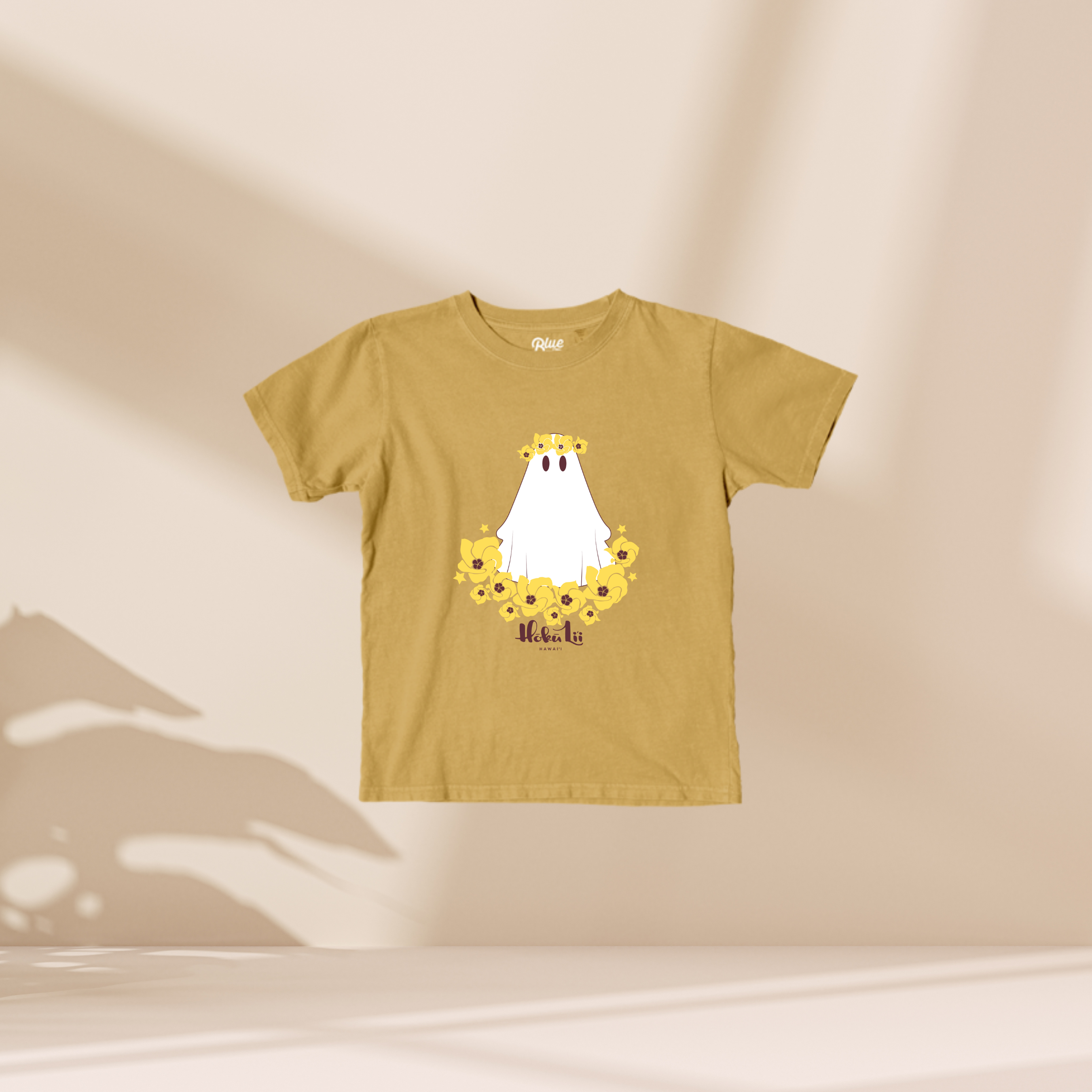 KEIKI TEE - HAU GHOST - MUSTARD