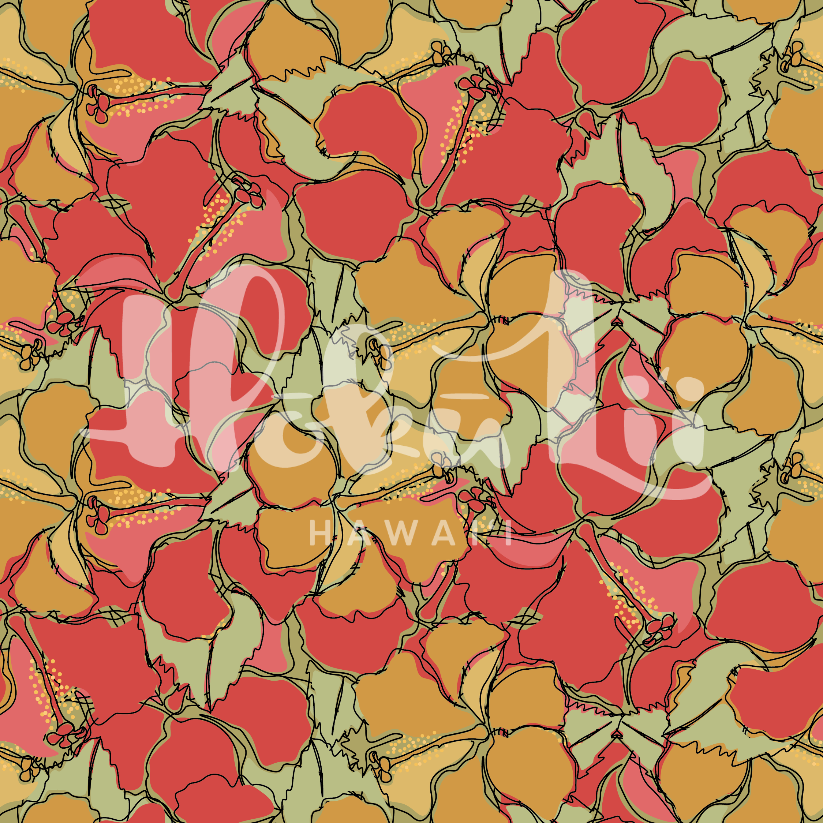 EXCLUSIVE DIGITAL PRODUCT | SUPERNOVA DESIGN | RED + ORANGE HIBISCUS BUNDLE