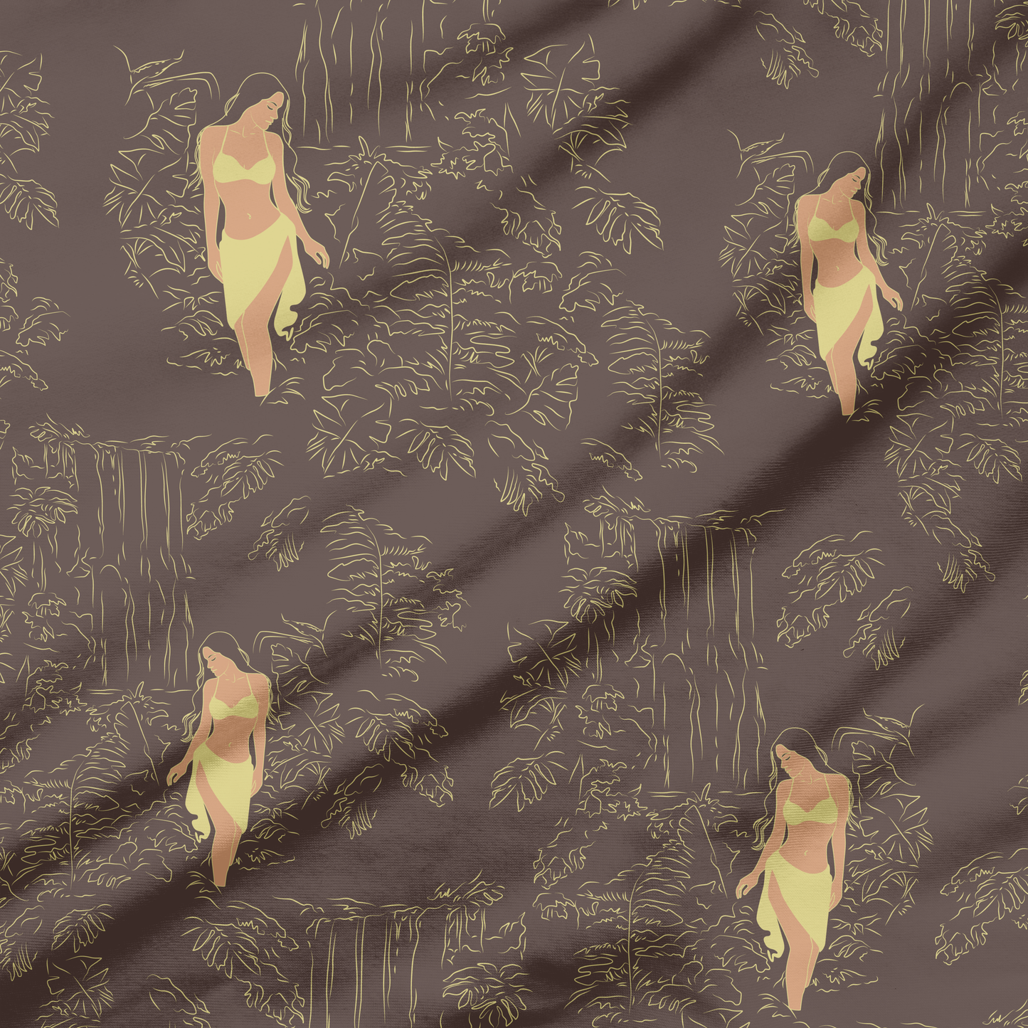 Jungle Wahine (3 Colorways) | Exclusive Seamless Pattern | One-of-a-Kind Surface Pattern