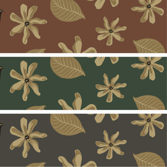 Camo Tiare Flowers (3 color ways) | Exclusive Seamless Pattern | One-of-a-Kind Surface Pattern