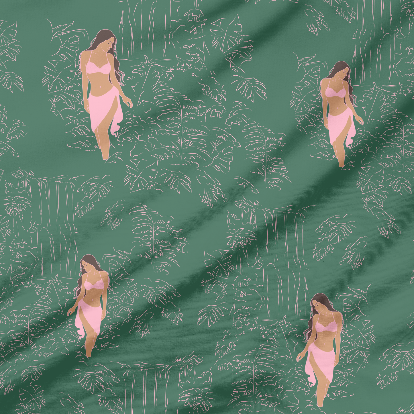 Jungle Wahine (3 Colorways) | Exclusive Seamless Pattern | One-of-a-Kind Surface Pattern