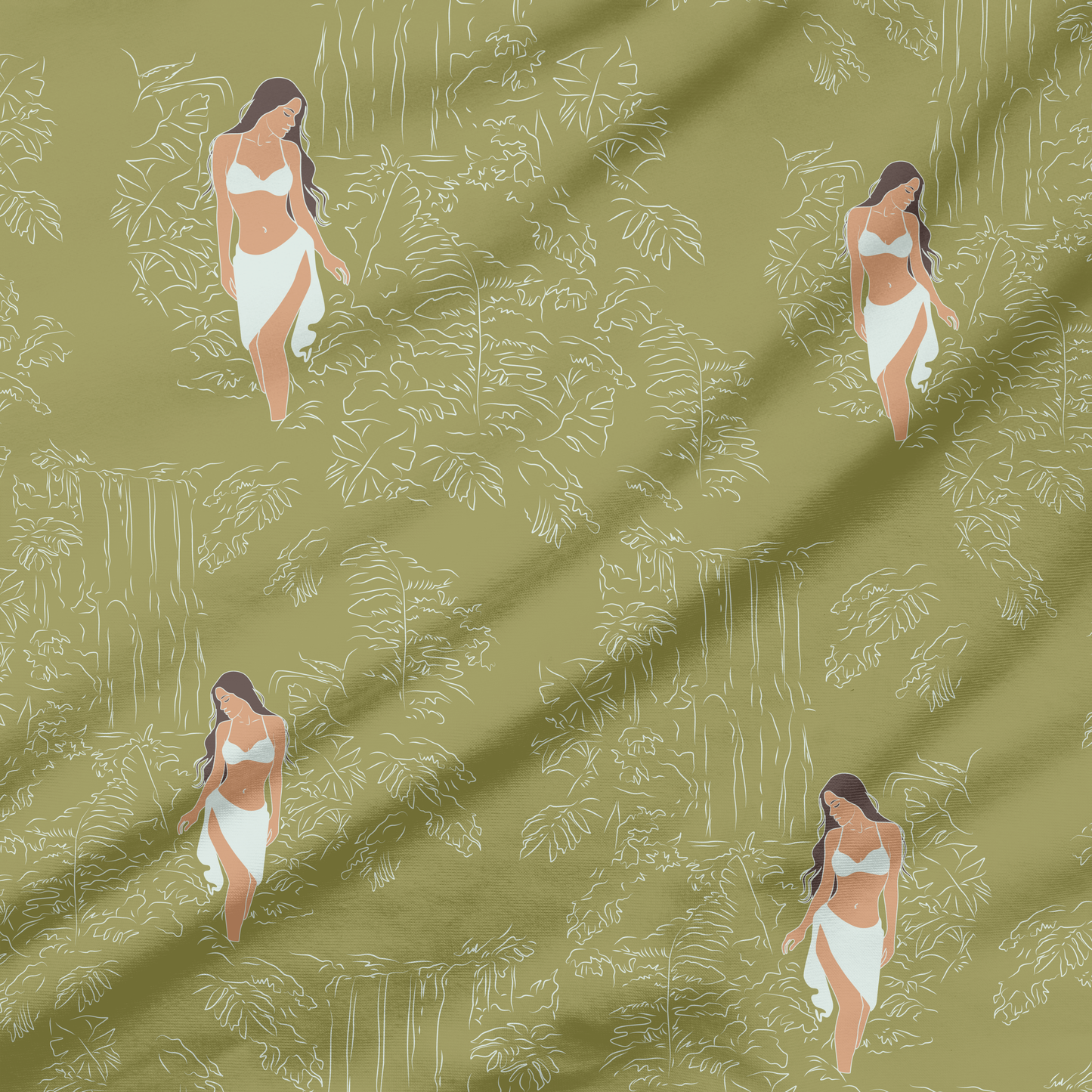 Jungle Wahine (3 Colorways) | Exclusive Seamless Pattern | One-of-a-Kind Surface Pattern