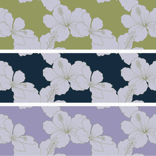 Lilac Hibiscus (3 color ways) | Exclusive Seamless Pattern | One-of-a-Kind Surface Pattern