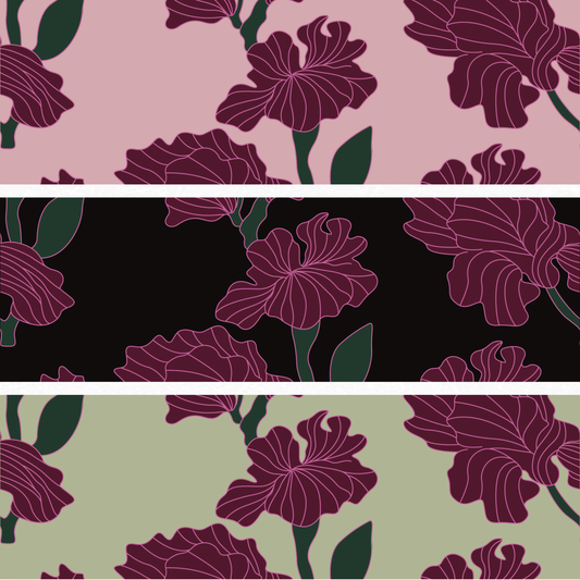 Night Bloom (3 color ways) | Exclusive Seamless Pattern | One-of-a-Kind Surface Pattern