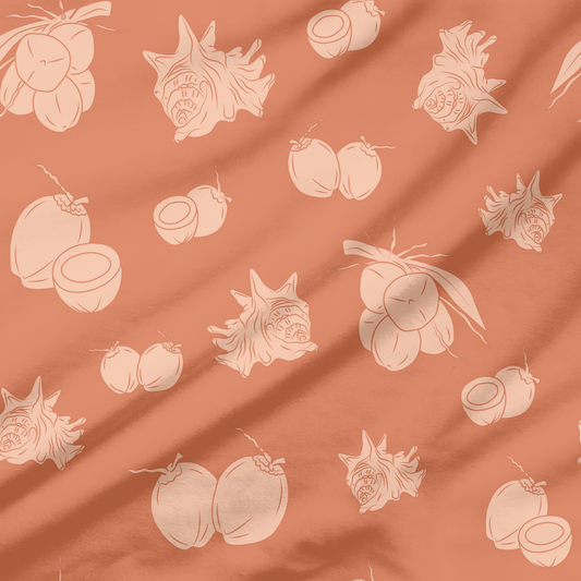 Coconuts and Conch Shells (3 Colorways) | Exclusive Seamless Pattern | One-of-a-Kind Surface Pattern