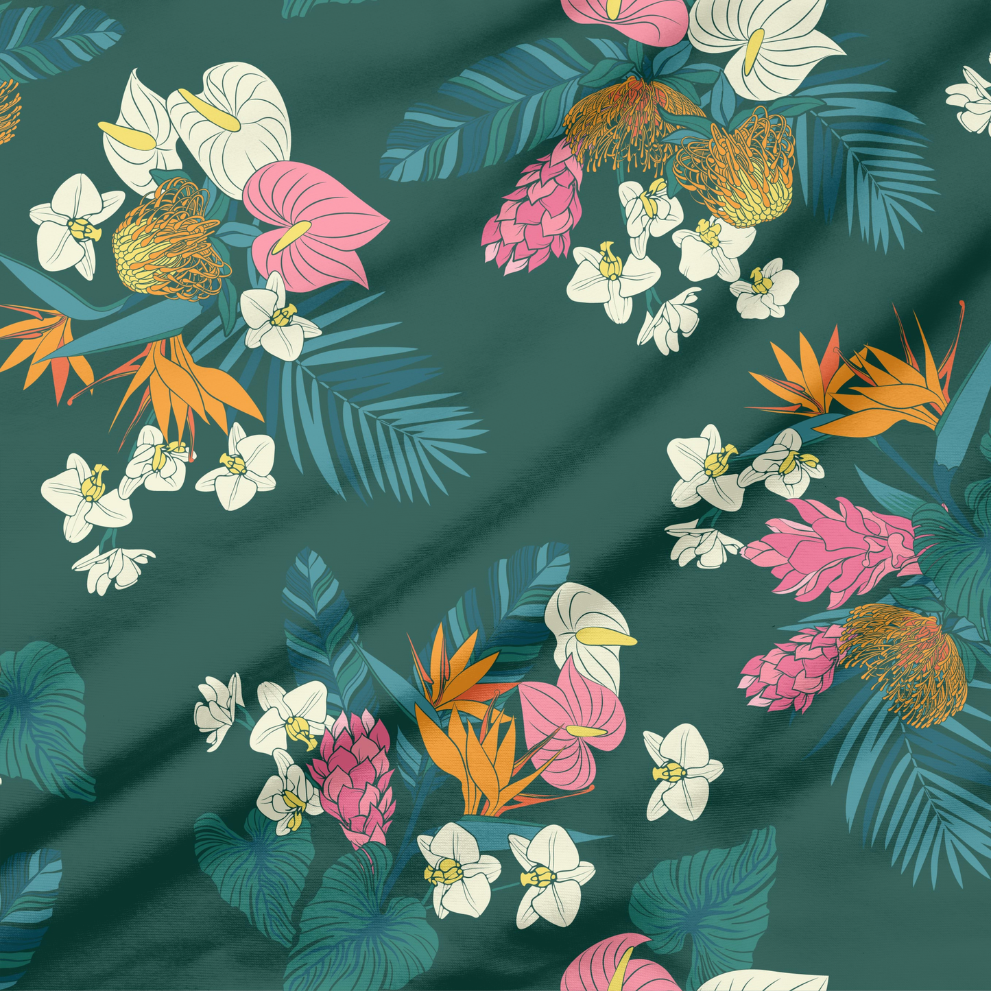 Tropicals and a Teal Sky | Exclusive Seamless Pattern | One-of-a-Kind Surface Pattern
