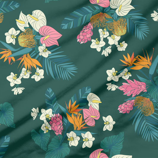 Tropicals and a Teal Sky | Exclusive Seamless Pattern | One-of-a-Kind Surface Pattern