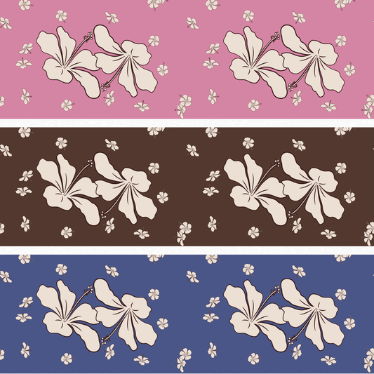 Hibiscus Kiss (3 color ways) | Exclusive Seamless Pattern | One-of-a-Kind Surface Pattern