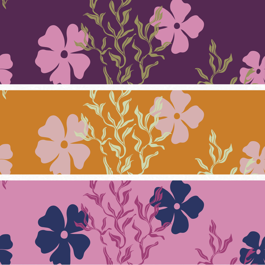 Surf Florals and Seaweed (3 color ways) | Exclusive Seamless Pattern | One-of-a-Kind Surface Pattern