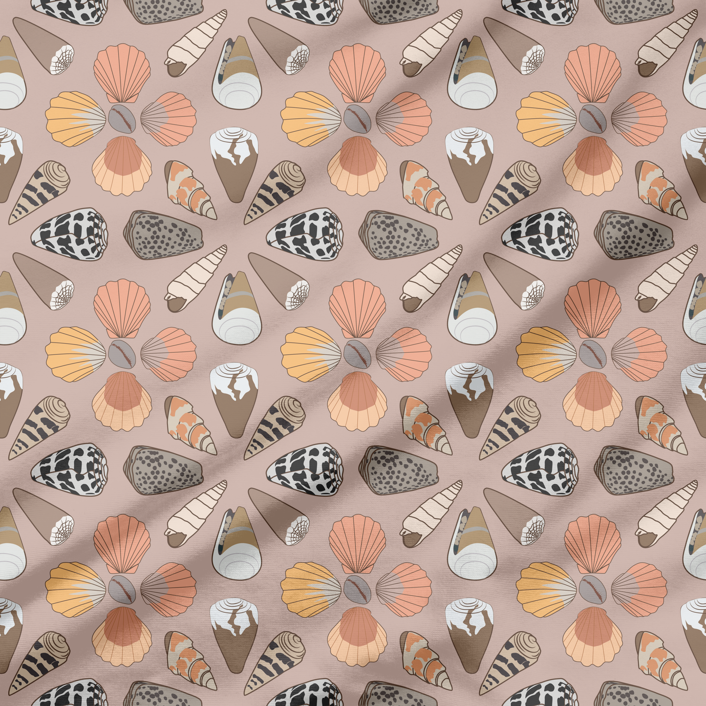 Sunrise and Cone Shells (3 Colorways) | Exclusive Seamless Pattern | One-of-a-Kind Surface Pattern