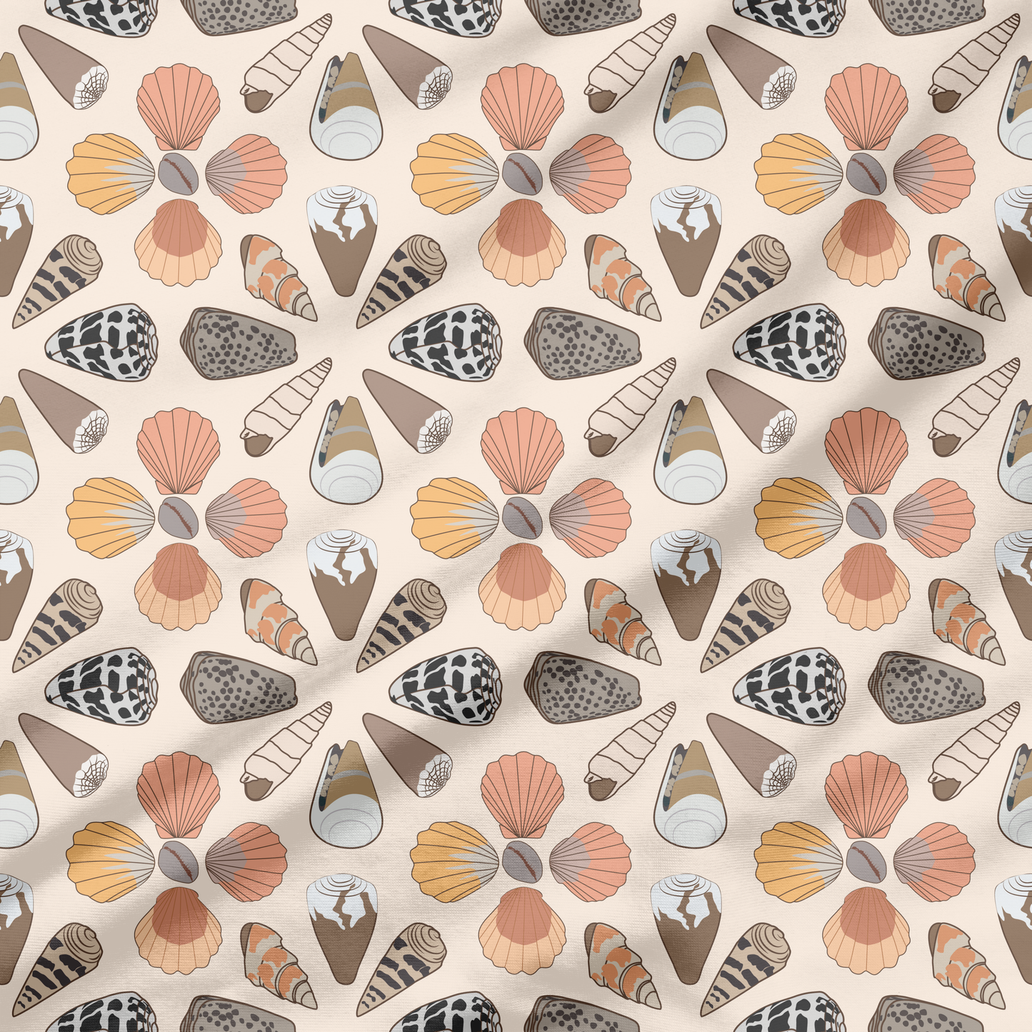 Sunrise and Cone Shells (3 Colorways) | Exclusive Seamless Pattern | One-of-a-Kind Surface Pattern
