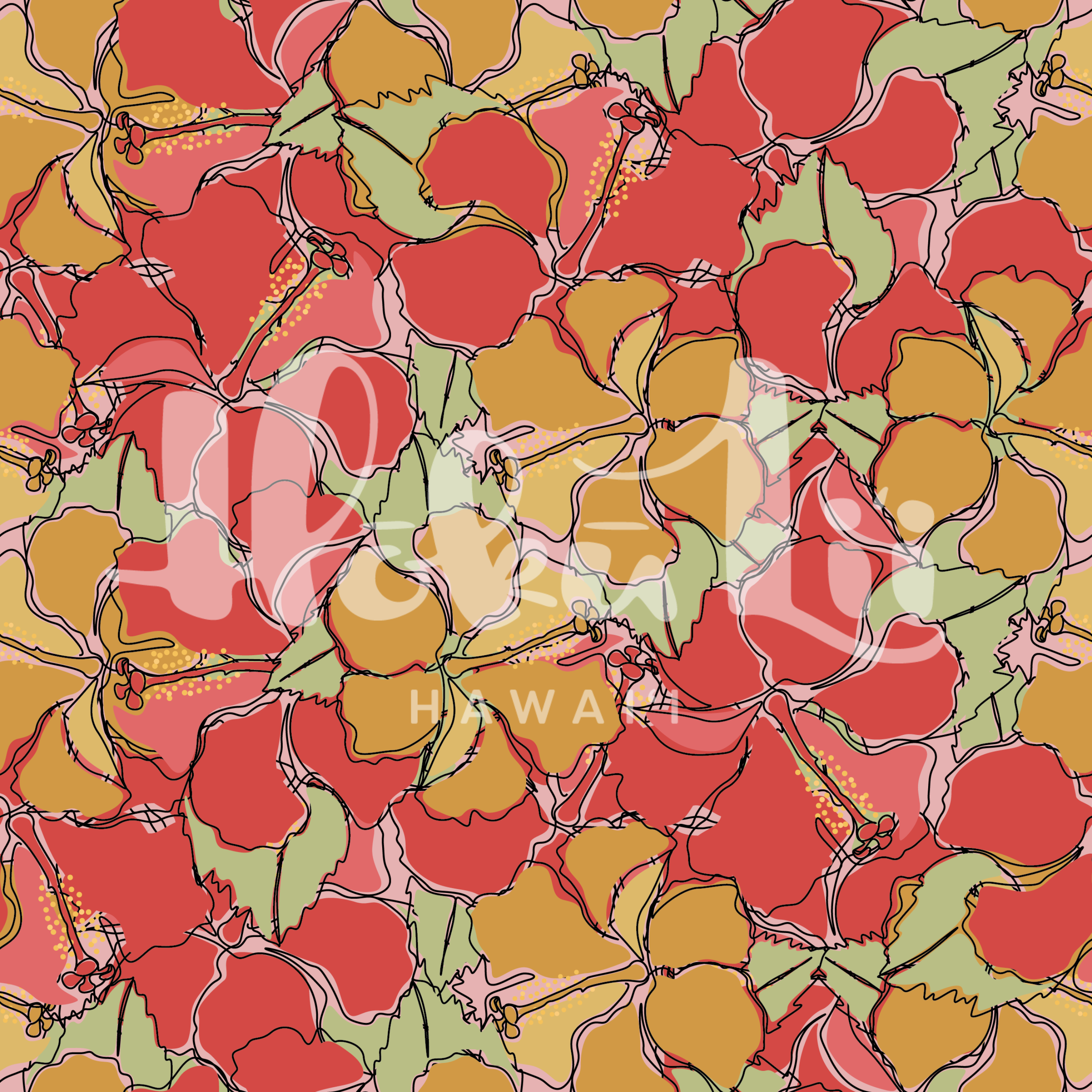 EXCLUSIVE DIGITAL PRODUCT | SUPERNOVA DESIGN | RED + ORANGE HIBISCUS BUNDLE