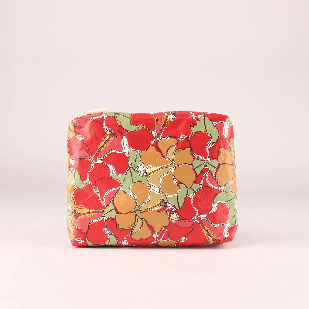 RED AND ORANGE HIBISCUS SMALL POUCH
