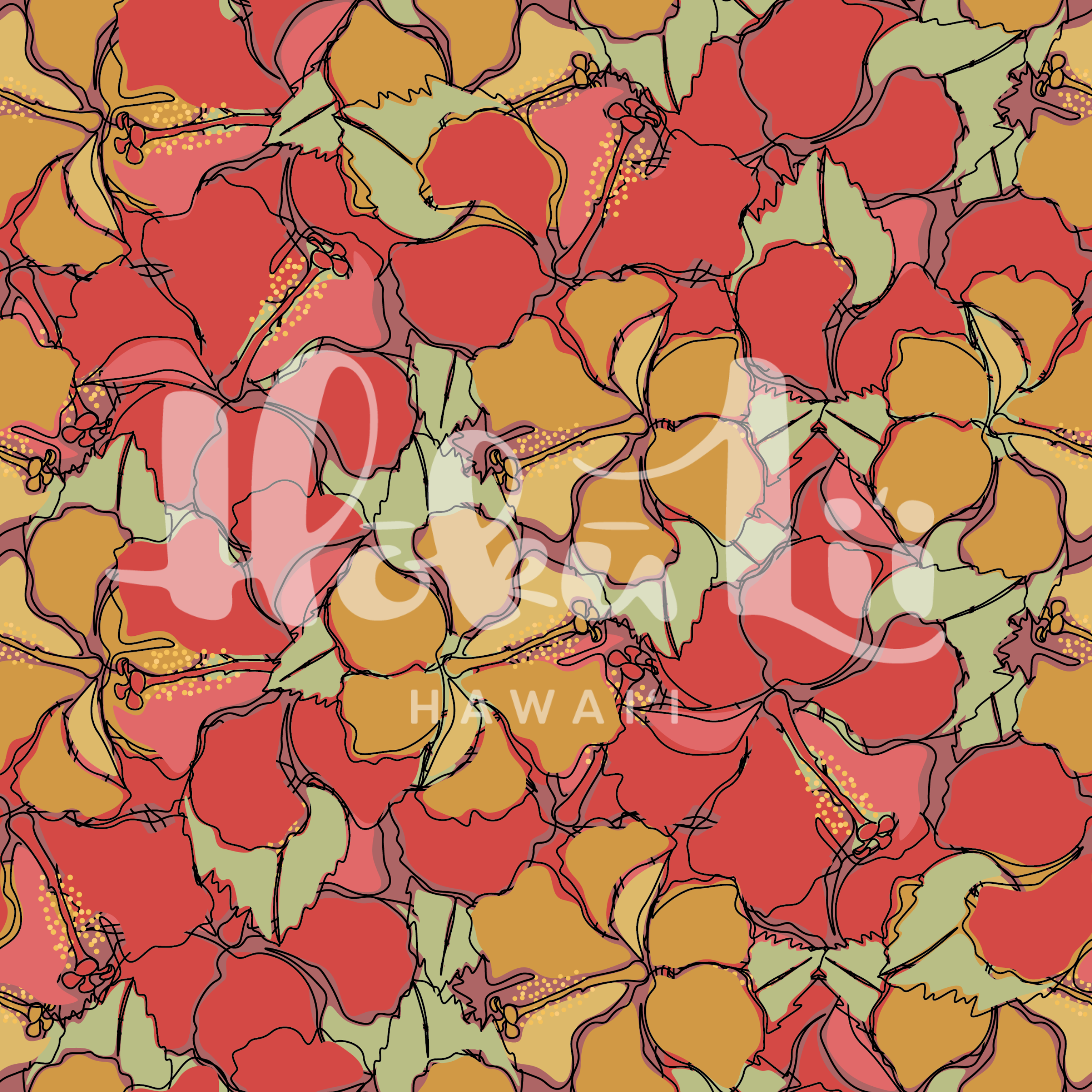 EXCLUSIVE DIGITAL PRODUCT | SUPERNOVA DESIGN | RED + ORANGE HIBISCUS BUNDLE