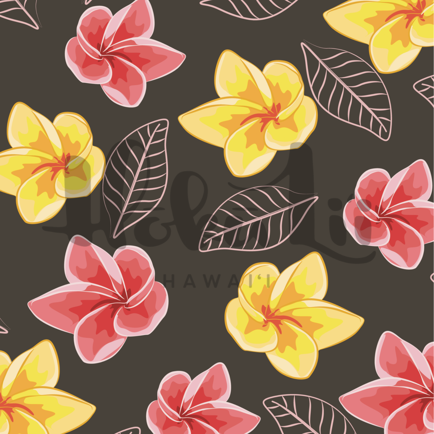 Pink & Yellow Plumerias (3 color ways) | Exclusive Seamless Pattern | One-of-a-Kind Surface Pattern