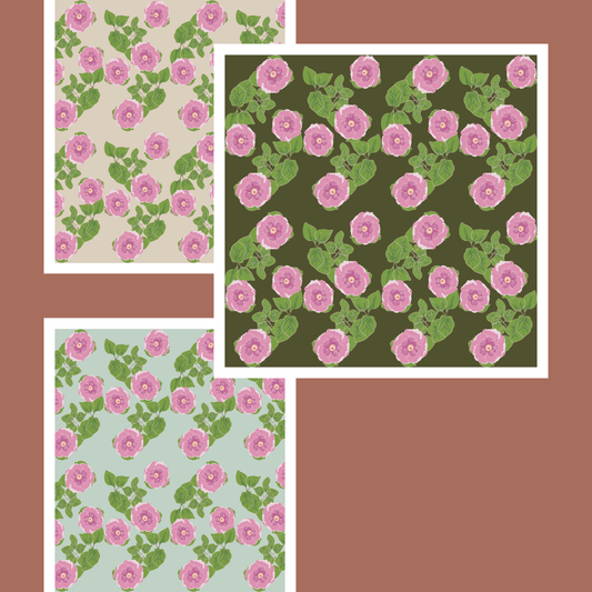 Pink and Magenta Hibiscus | Exclusive Seamless Pattern | One-of-a-Kind Surface Pattern for Creative Use