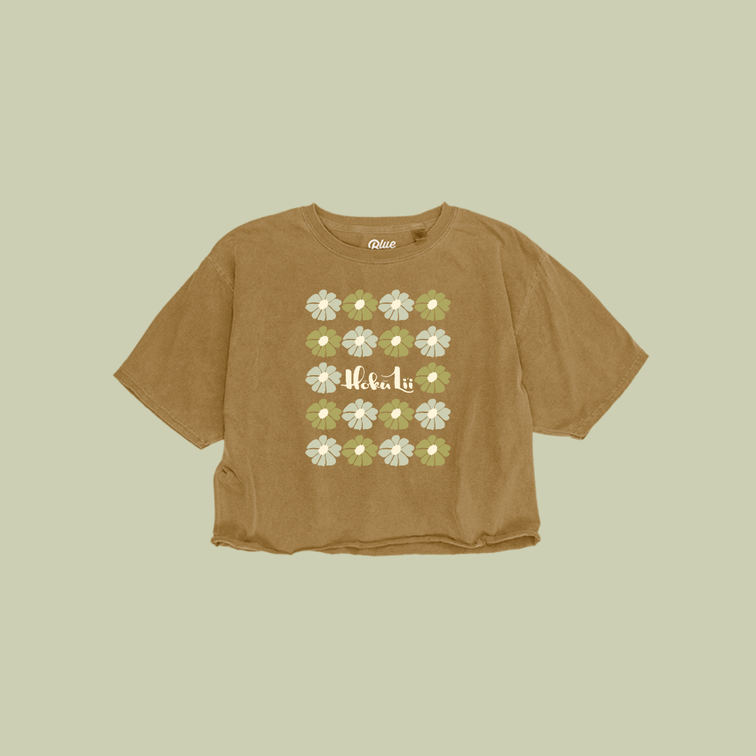 WOMEN'S CROP TEE - RETRO PUA - BROWN