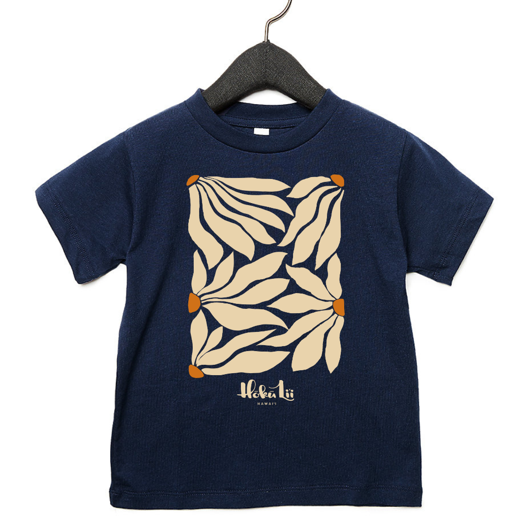 KEIKI TEE - ISLAND FLOWER IN NAVY